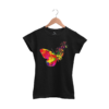 Butterfly Printed Round Neck Black T-Shirts