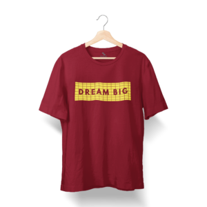 DREAM-BIG-Printed-Round-Neck-Maroon-T-Shirt