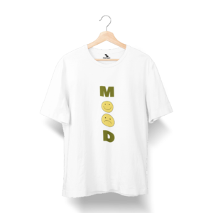 MOOD Printed Round Neck White T-Shirts